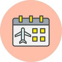 icono de vector de fecha de vuelo