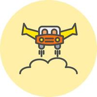 icono de vector de coche volador