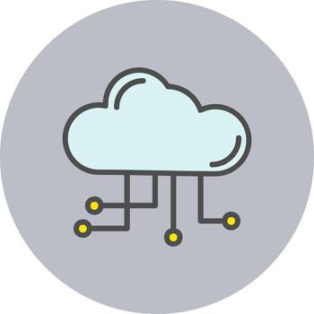 icono de vector de computación en la nube