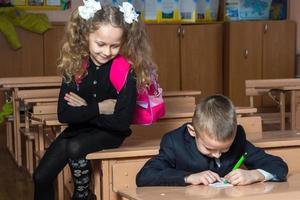 Boy ang girl at school photo