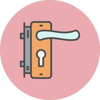 Door Handle and Lock Vector Icon