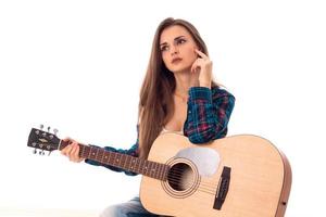 young girl with guitar photo