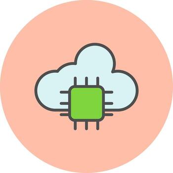 icono de vector de computación en la nube