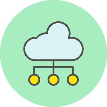 icono de vector de computación en la nube