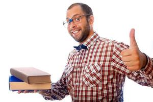 Fun adult guy shows that books its awesome photo