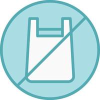 No Plastic Bag Vector Icon