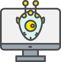 icono de vector de monitoreo alienígena