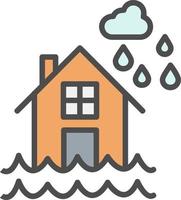 Flooded House Vector Icon