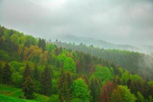 rainy and cloudy mountain landscape photo