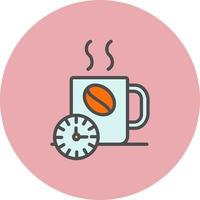icono de vector de tiempo de café