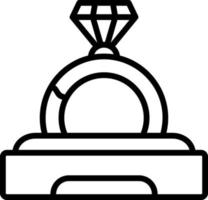 diseño de icono de vector de anillo de compromiso