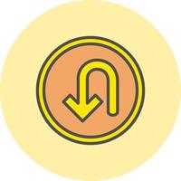 Turn Down Arrow Vector Icon