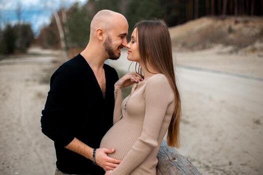 Lovely young future parents photo