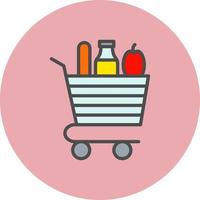 Grocery Cart Vector Icon