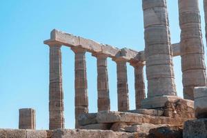 closeup of ancient greek ruins photo