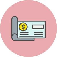 Bank Check Vector Icon