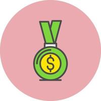 Money Gold Medal Vector Icon