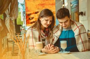 couple in love having fun on a date photo