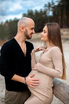 Lovely young future parents photo