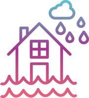Flooded House Vector Icon