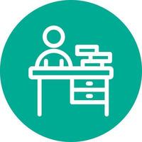 Office Desk Vector Icon Design