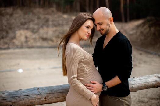 Lovely young future parents photo