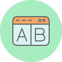 icono de vector de prueba ab