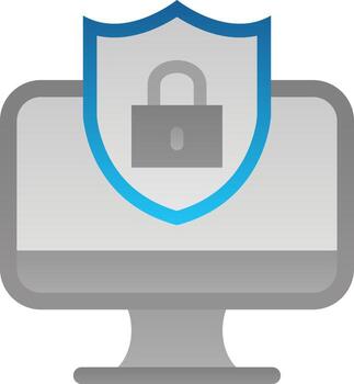 Secure Computer Vector Icon Design