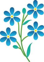 Alpine Forget Me Not Vector Icon Design