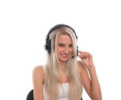 The girl in headphones photo