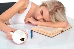 Woman with cup and book photo