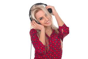 Beautiful girl with headphones photo