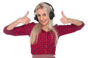 Beautiful girl with headphones photo