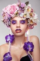 Glamour young girl with wreath on head photo