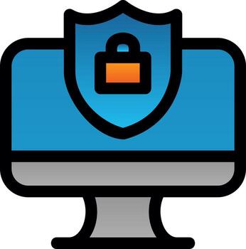 Secure Computer Vector Icon Design