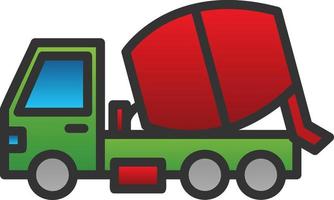 Mixer Truck Vector Icon Design