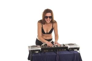 Girl in the black bra with the mixer photo
