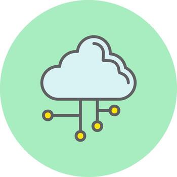 icono de vector de computación en la nube