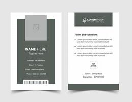 Modern Clean ID Card Template, Employee Id card, Identity Card Template Vector