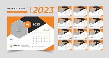 Modern Desk Calendar 2023, Set Desk Calendar 2023 template Creative design vector