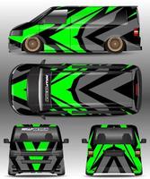the design of the car wrapping sticker can be seen from all sides vector