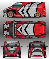 the design of the car wrapping sticker can be seen from all sides vector