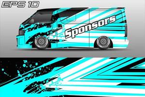 Automotive travel van car wrap livery sticker design template vector