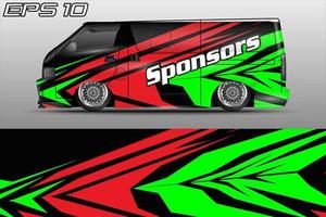 Automotive travel van car wrap livery sticker design template vector