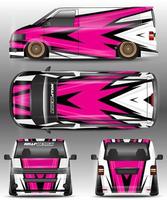 the design of the car wrapping sticker can be seen from all sides vector