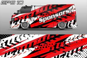 Automotive travel van car wrap livery sticker design template vector