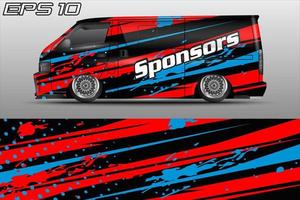 Automotive travel van car wrap livery sticker design template vector