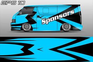 Automotive travel van car wrap livery sticker design template vector