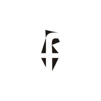 letter f unique negative space geometric simple logo vector