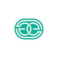 letter ge linked negative space design symbol vector